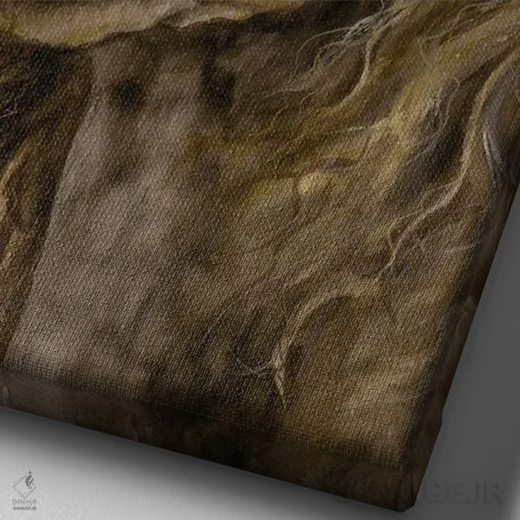 تابلو دکوراتیو صورت قارچ ترافل اثر جودیت استاین - نمای نزدیک بافت بوم