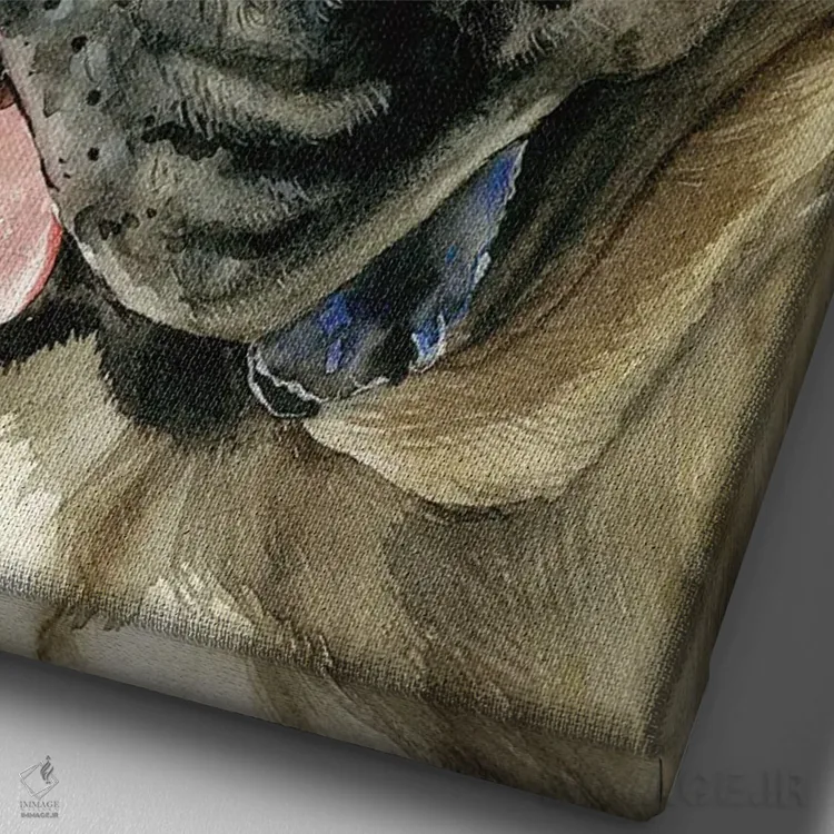 تابلو دکوراتیو غول مهربان اثر جودیت استاین - نمای نزدیک بافت بوم