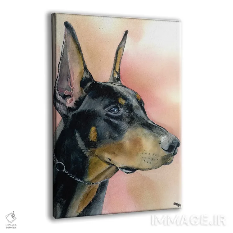 تابلو دکوراتیو دوبرمن اثر جودیت استاین - نمای پرسپکتیو محصول