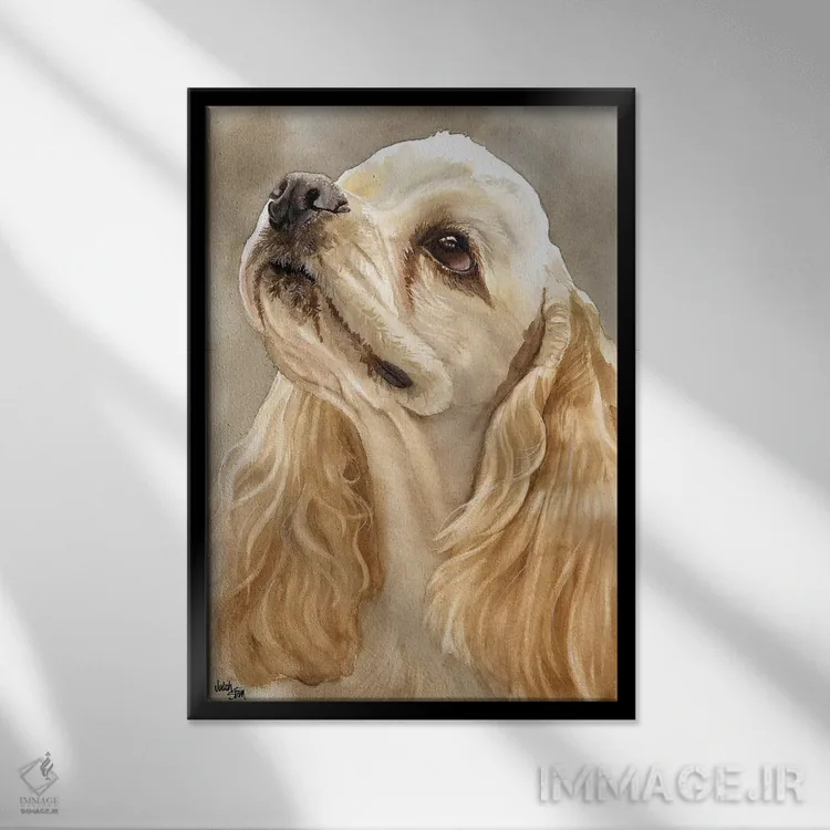 تابلو دکوراتیو دم تکان ده اثر جودیت استاین - نمای قابدار مشکی