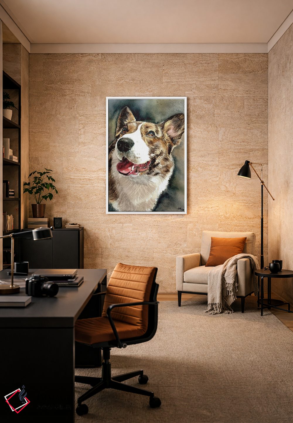 تابلو دکوراتیو ولش کورگی اثر جودیت استاین - D6W