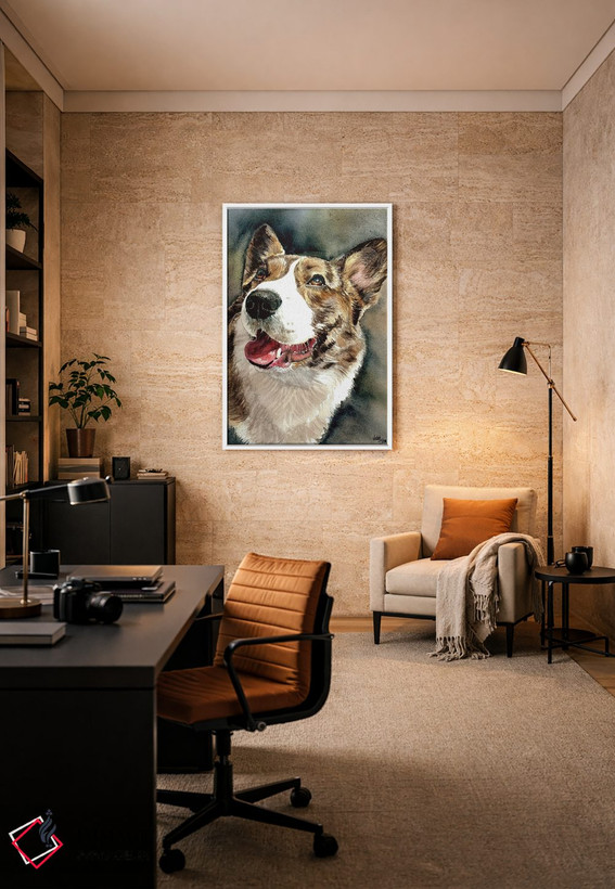 تابلو دکوراتیو ولش کورگی اثر جودیت استاین - D6W