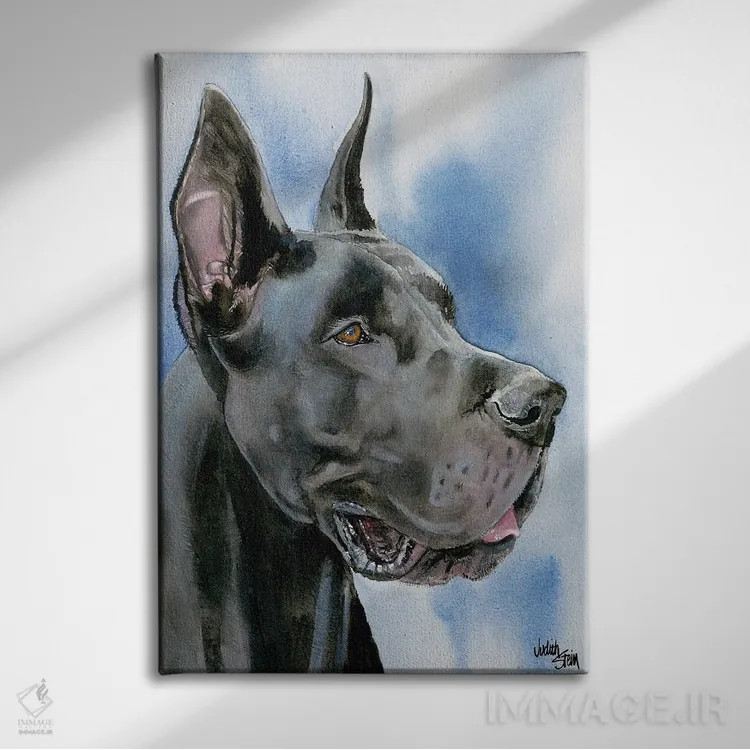 تابلو دکوراتیو دانمارکی بزرگ اثر جودیت استاین - نمای روبهرو روی دیوار