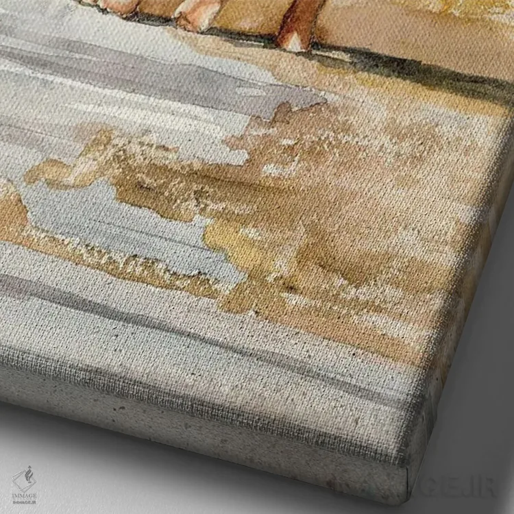 تابلو دکوراتیو بپرهای ساحل اثر جودیت استاین - نمای نزدیک بافت بوم