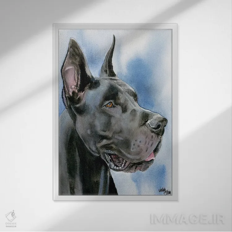 تابلو دکوراتیو دانمارکی بزرگ اثر جودیت استاین - نمای قابدار سفید