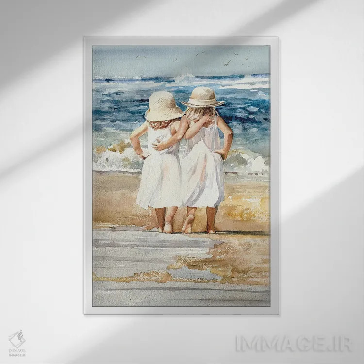 تابلو دکوراتیو بپرهای ساحل اثر جودیت استاین - نمای قابدار سفید