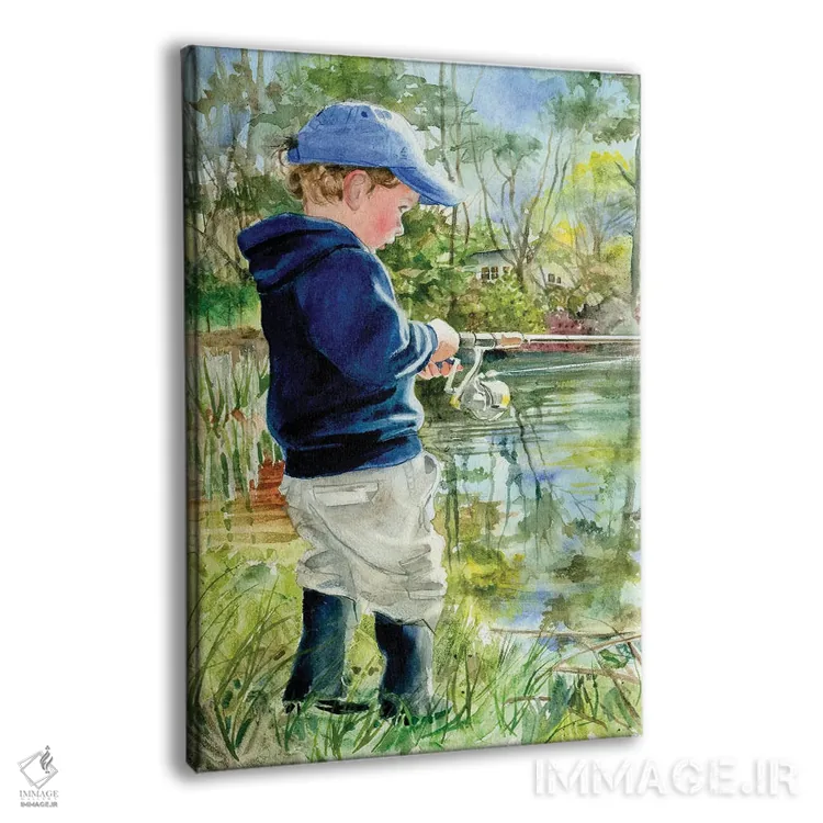 تابلو دکوراتیو پسربچه ماهیگیر اثر جودیت استاین - نمای پرسپکتیو محصول
