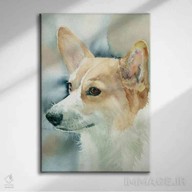 تابلو دکوراتیو ولش کورگی پمبروک اثر جودیت استاین - نمای روبهرو روی دیوار