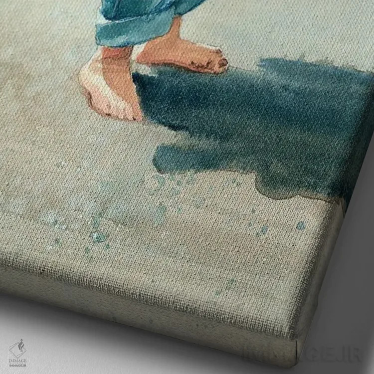 تابلو دکوراتیو من و سایه ام اثر جودیت استاین - نمای نزدیک بافت بوم