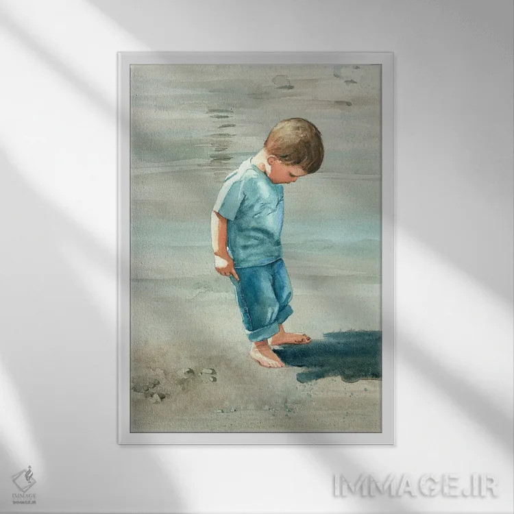 تابلو دکوراتیو من و سایه ام اثر جودیت استاین - نمای قابدار سفید