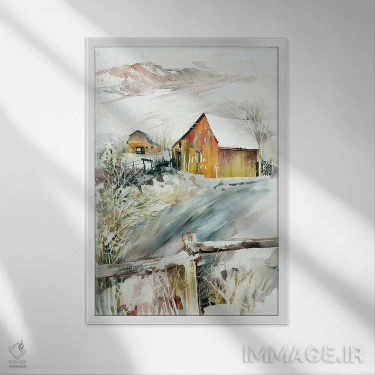 تابلو دکوراتیو اولین برف اثر جودیت استاین - نمای قابدار سفید