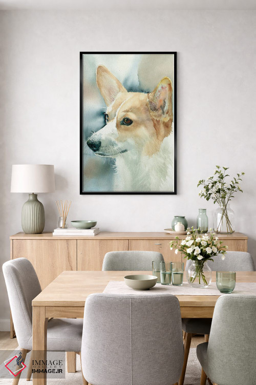 تابلو دکوراتیو ولش کورگی پمبروک اثر جودیت استاین - D6B