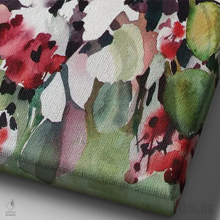 تابلو دکوراتیو شمعدانی ها اثر جودیت استاین - نمای نزدیک بافت بوم