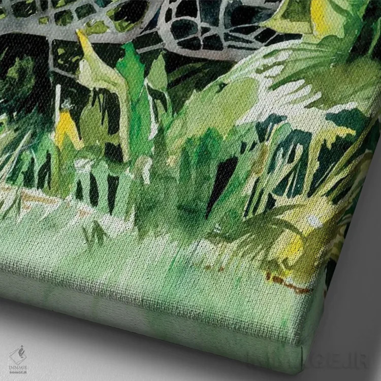 تابلو دکوراتیو صندلی در استراحت اثر جودیت استاین - نمای نزدیک بافت بوم