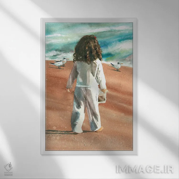 تابلو دکوراتیو برای احتیاط اثر جودیت استاین - نمای قابدار سفید