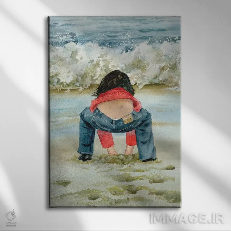 تابلو دکوراتیو جعبه شن بازی اثر جودیت استاین - نمای روبهرو روی دیوار