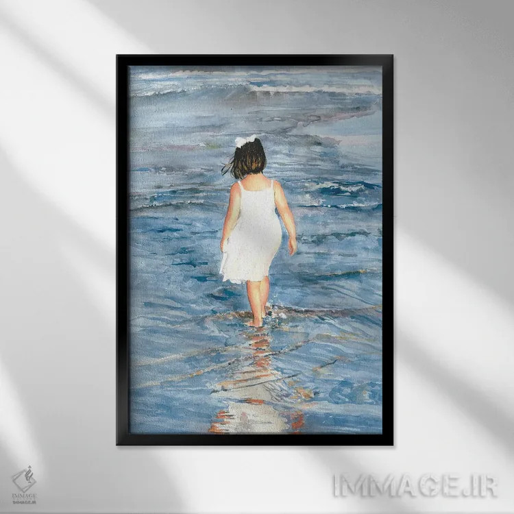 تابلو دکوراتیو آماده برای پا زدن در آب اثر جودیت استاین - نمای قابدار مشکی