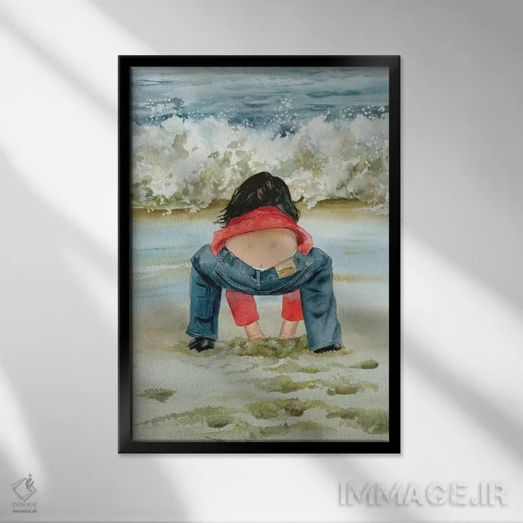 تابلو دکوراتیو جعبه شن بازی اثر جودیت استاین - نمای قابدار مشکی