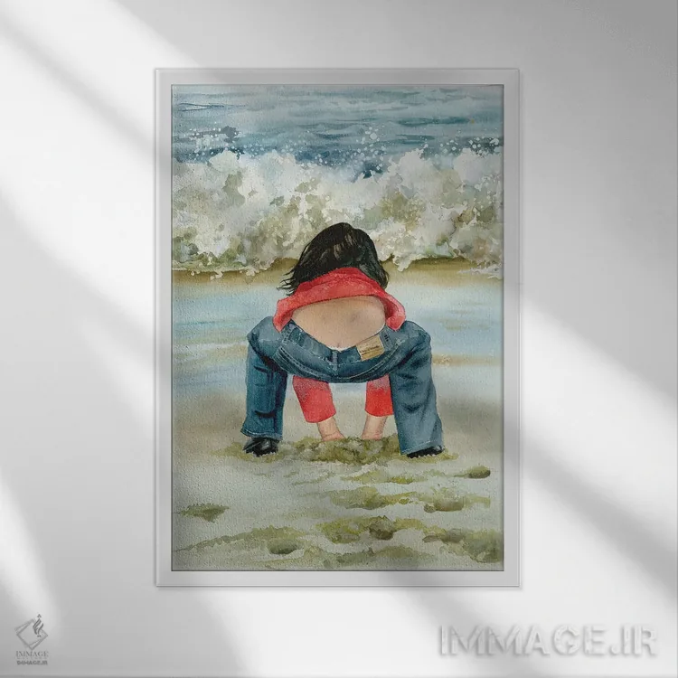 تابلو دکوراتیو جعبه شن بازی اثر جودیت استاین - نمای قابدار سفید