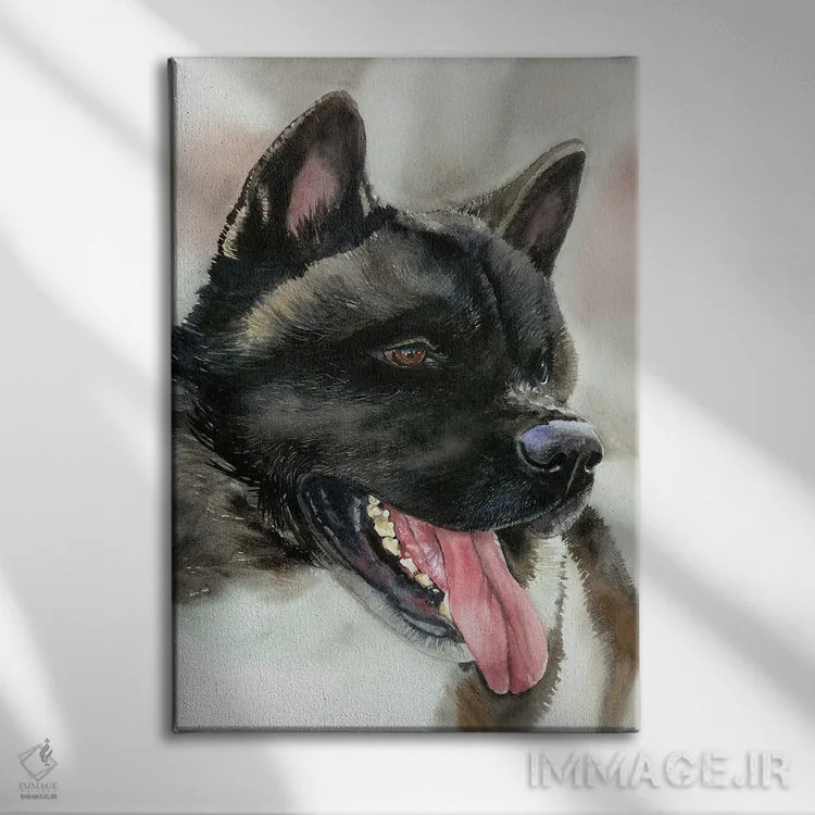 تابلو دکوراتیو آکیتا اینو اثر جودیت استاین - نمای روبهرو روی دیوار