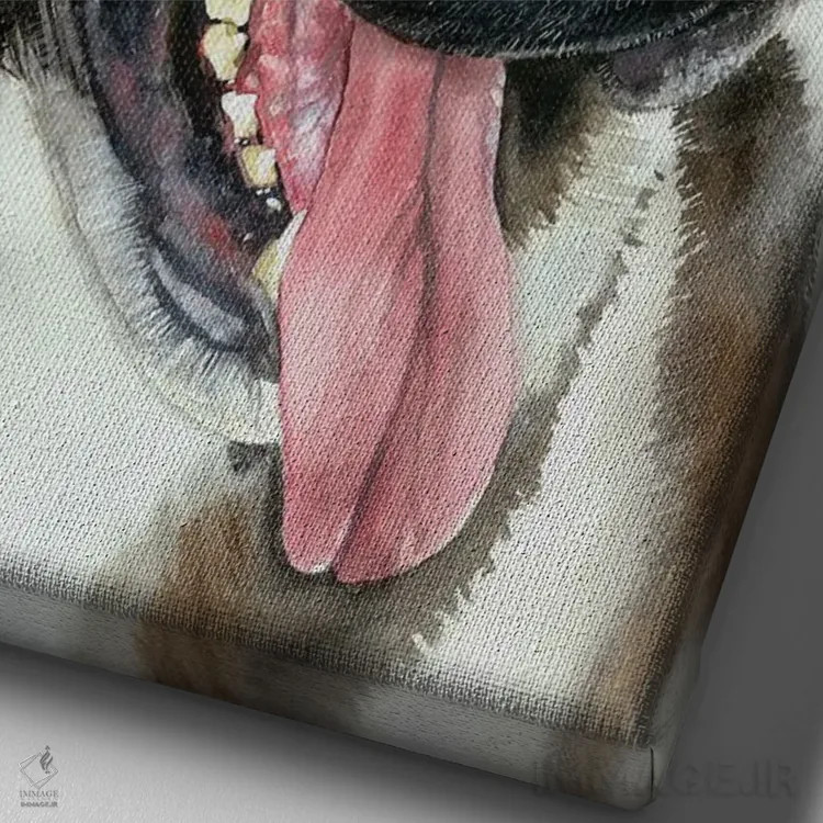 تابلو دکوراتیو آکیتا اینو اثر جودیت استاین - نمای نزدیک بافت بوم