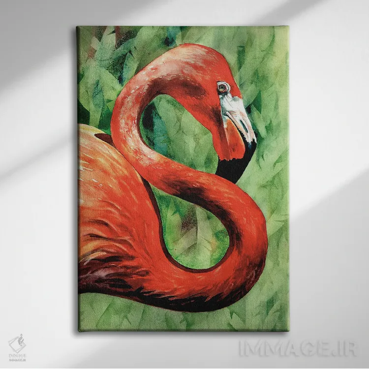 تابلو دکوراتیو فلامینگو اثر جودیت استاین - نمای روبهرو روی دیوار