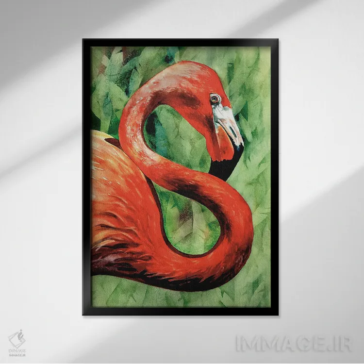 تابلو دکوراتیو فلامینگو اثر جودیت استاین - نمای قابدار مشکی