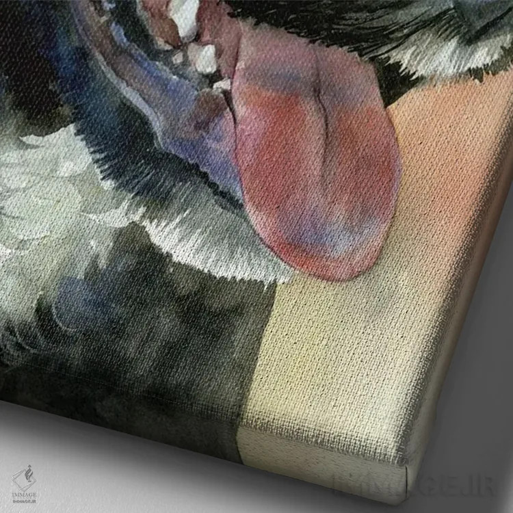 تابلو دکوراتیو یکی از اعضای تیم اثر جودیت استاین - نمای نزدیک بافت بوم