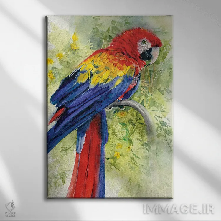 تابلو دکوراتیو ماکائوی سرخ اثر جودیت استاین - نمای روبهرو روی دیوار