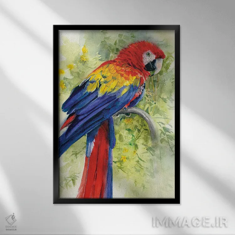 تابلو دکوراتیو ماکائوی سرخ اثر جودیت استاین - نمای قابدار مشکی