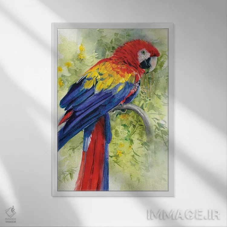 تابلو دکوراتیو ماکائوی سرخ اثر جودیت استاین - نمای قابدار سفید