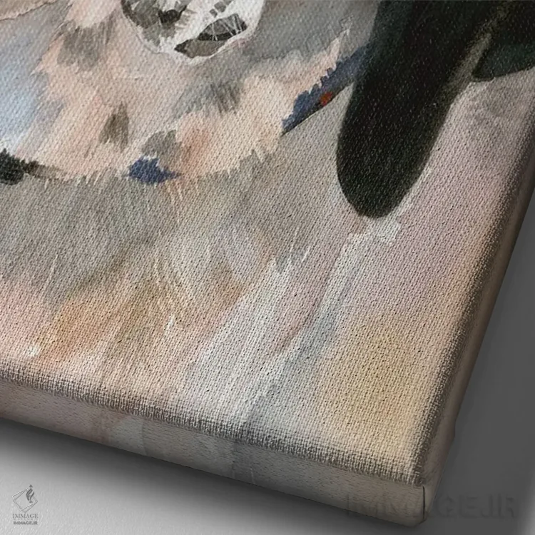 تابلو دکوراتیو دیدگاه اثر جودیت استاین - نمای نزدیک بافت بوم