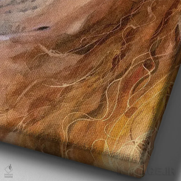 تابلو دکوراتیو پودل قرمز اثر جودیت استاین - نمای نزدیک بافت بوم