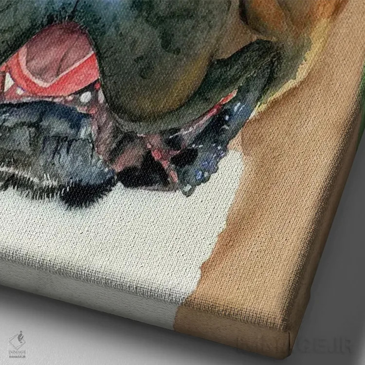 تابلو دکوراتیو یواش یواش پیش برو اثر جودیت استاین - نمای نزدیک بافت بوم