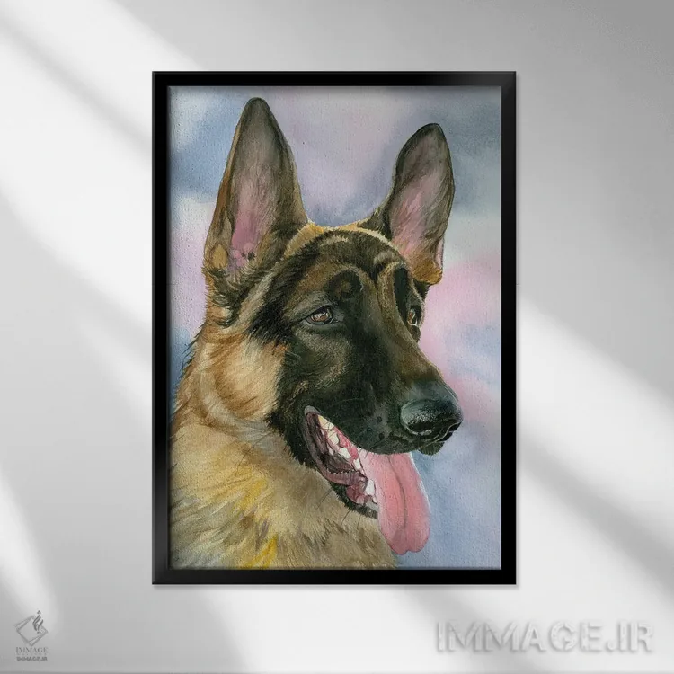 تابلو دکوراتیو سگ مامور مخفی اثر جودیت استاین - نمای قابدار مشکی