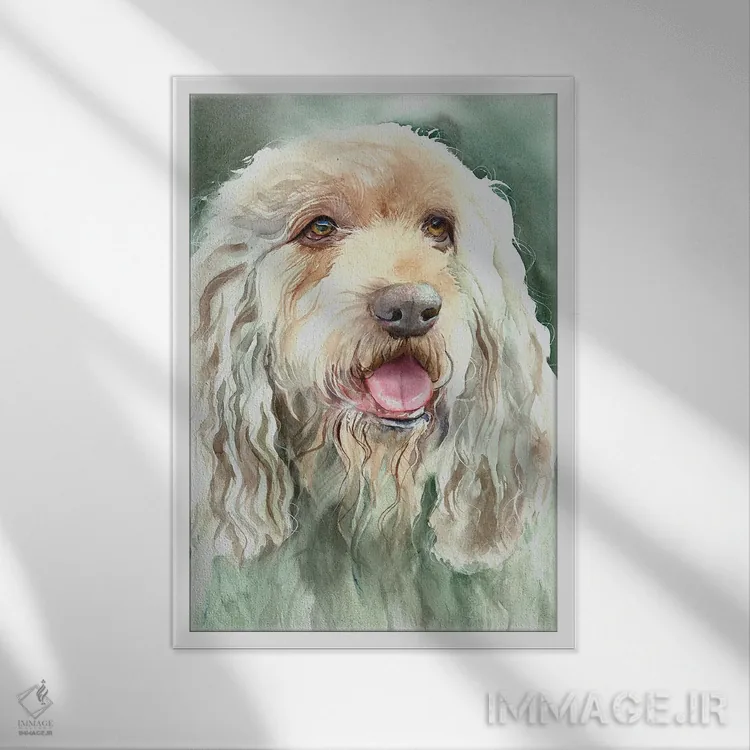 تابلو دکوراتیو سگ نجیب اثر جودیت استاین - نمای قابدار سفید