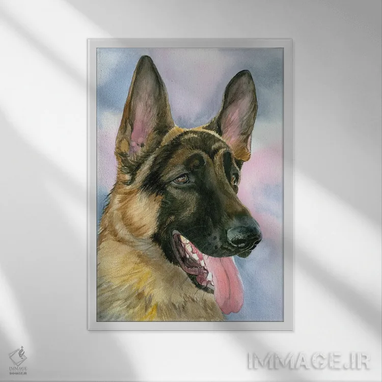 تابلو دکوراتیو سگ مامور مخفی اثر جودیت استاین - نمای قابدار سفید