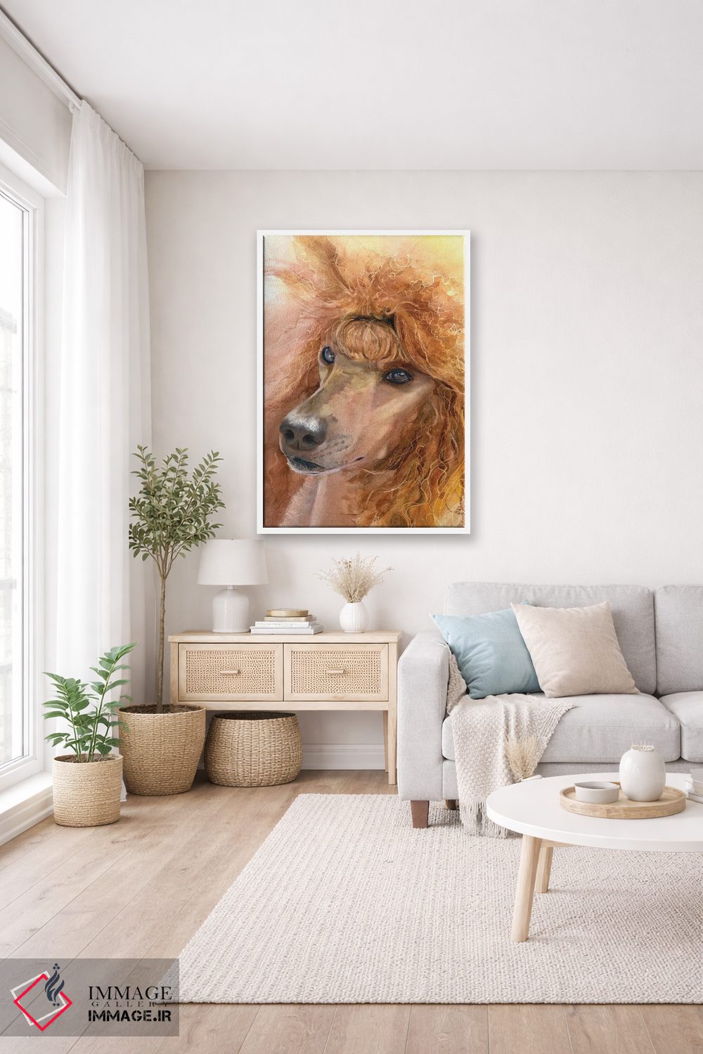 تابلو دکوراتیو پودل قرمز اثر جودیت استاین - D3W