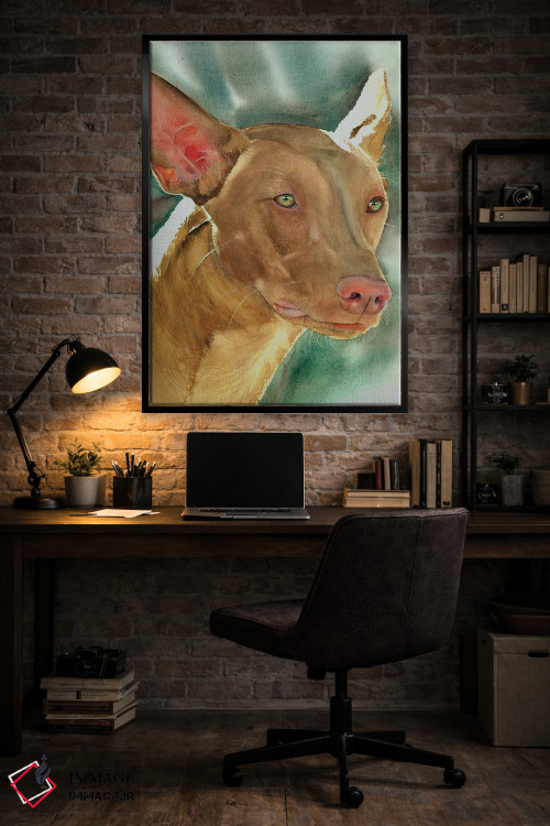 تابلو دکوراتیو سگ شکاری خرگوش اثر جودیت استاین - D6B