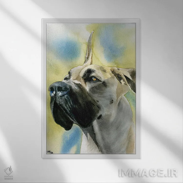 تابلو دکوراتیو دویچه داگه اثر جودیت استاین - نمای قابدار سفید