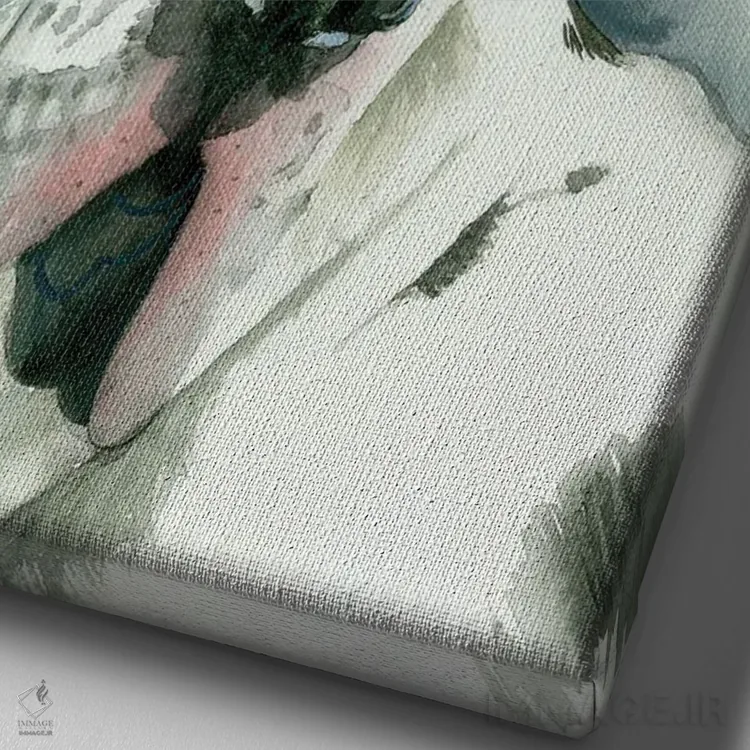 تابلو دکوراتیو عشق هارلکوئین اثر جودیت استاین - نمای نزدیک بافت بوم