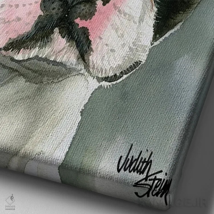 تابلو دکوراتیو آقای آمریکایی اثر جودیت استاین - نمای نزدیک بافت بوم