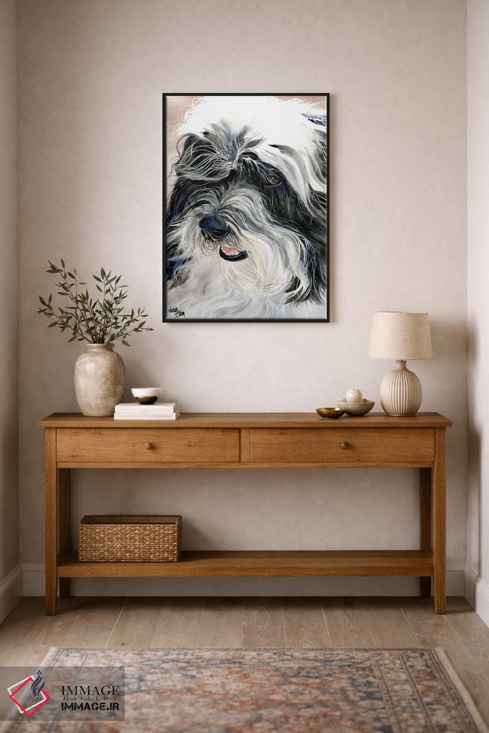 تابلو دکوراتیو سگ ابریشمی هاوانا اثر جودیت استاین - D1B