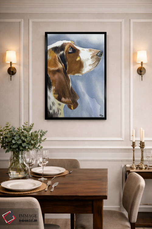 تابلو دکوراتیو سگ آرام و بی صدا اثر جودیت استاین - D2B