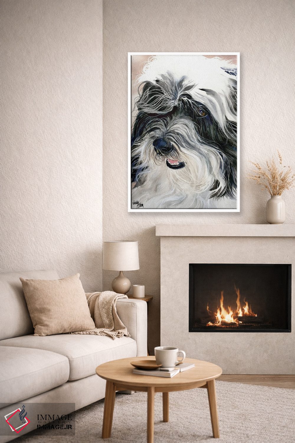 تابلو دکوراتیو سگ ابریشمی هاوانا اثر جودیت استاین - D5W