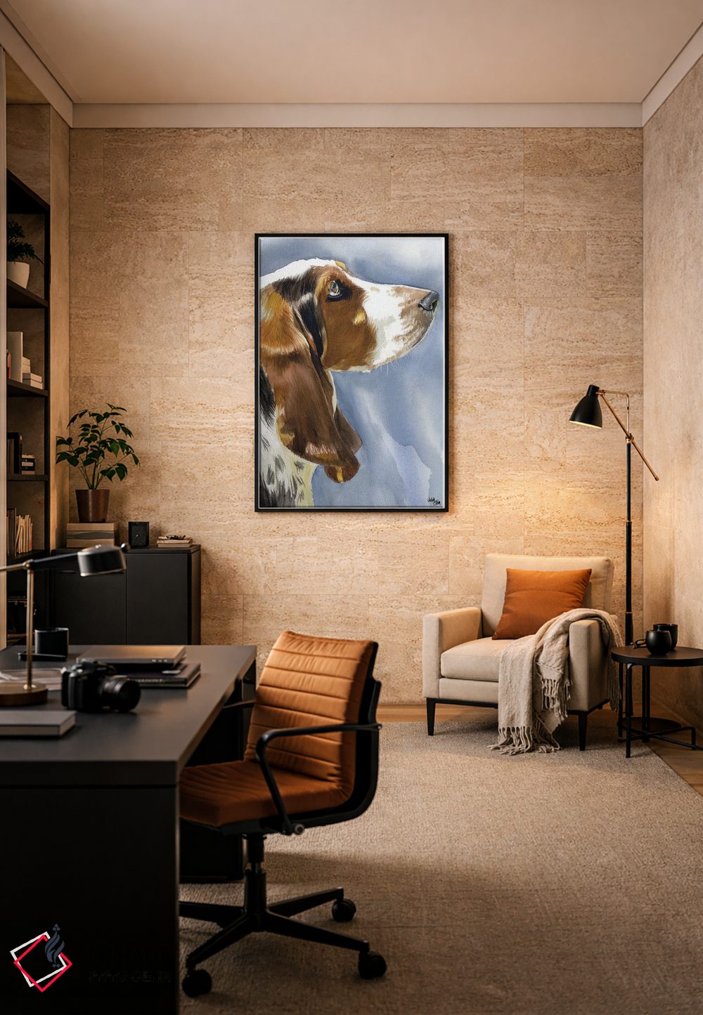 تابلو دکوراتیو سگ آرام و بی صدا اثر جودیت استاین - D6B