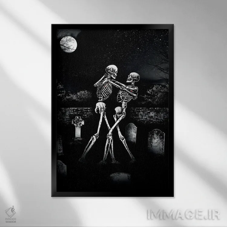 تابلو دکوراتیو تمام شب را برقص اثر جنید مورتیمر - نمای قابدار مشکی