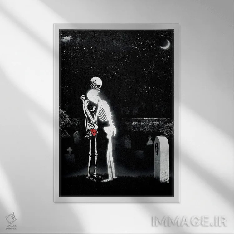 تابلو دکوراتیو بی تو شکسته ام اثر جنید مورتیمر - نمای قابدار سفید