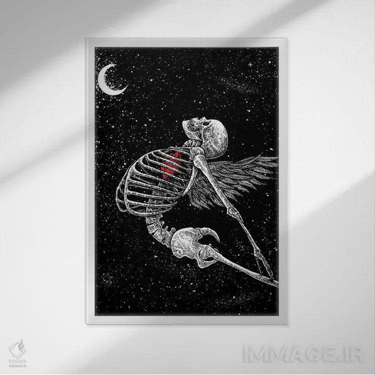 تابلو دکوراتیو آزاد اثر جنید مورتیمر - نمای قابدار سفید