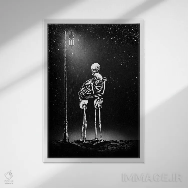 تابلو دکوراتیو در کنارت هستم اثر جنید مورتیمر - نمای قابدار سفید